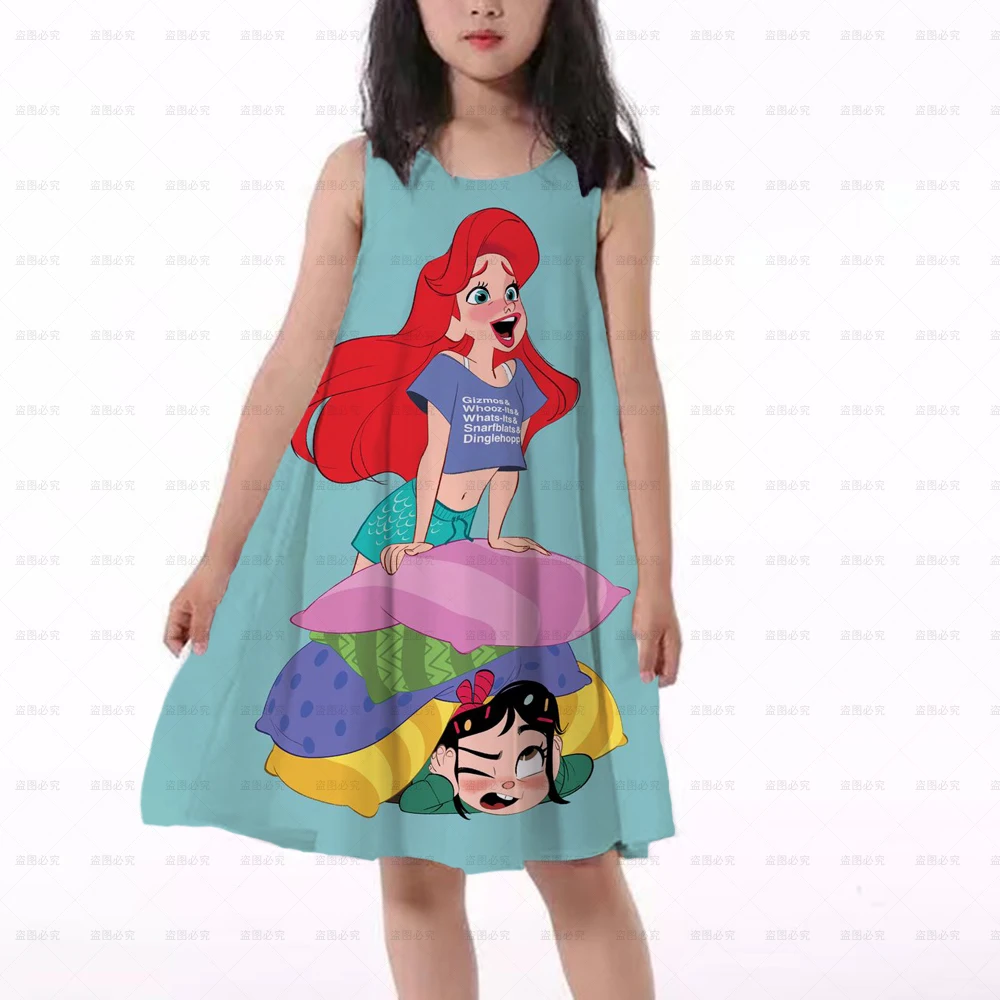 

Летняя детская одежда Disney, детские платья принцессы для девочек, повседневная одежда, жасминовое платье для девочек 1-9 лет, платье 2023