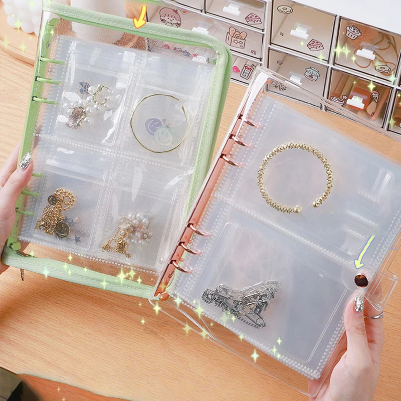 

New Jewelry Necklace Earring Bag Book Necklace Ring Jewelry Holder Bag Self-sealed Jewelry Organizer Bag Bead Credit Card Holder