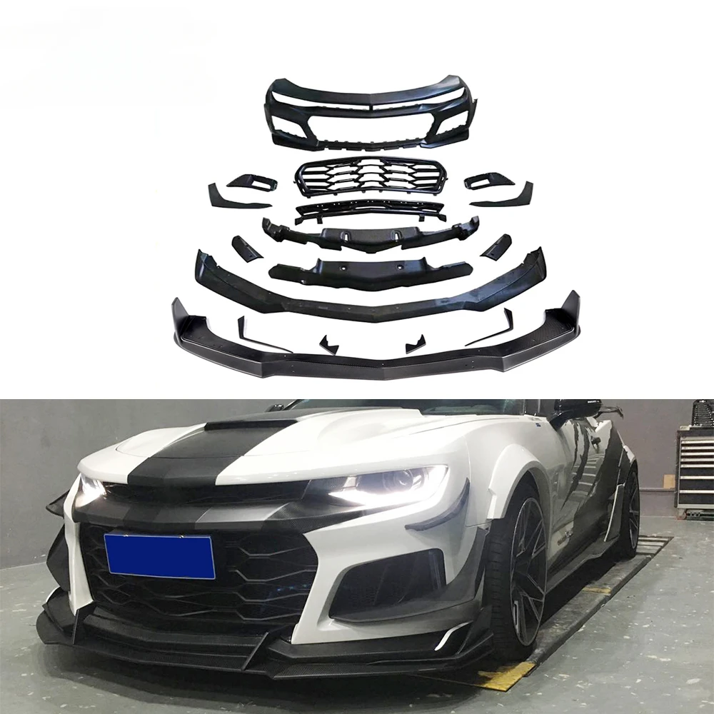 

1LE Car Bumper with SS Carbon Front Lip Splitter Canards