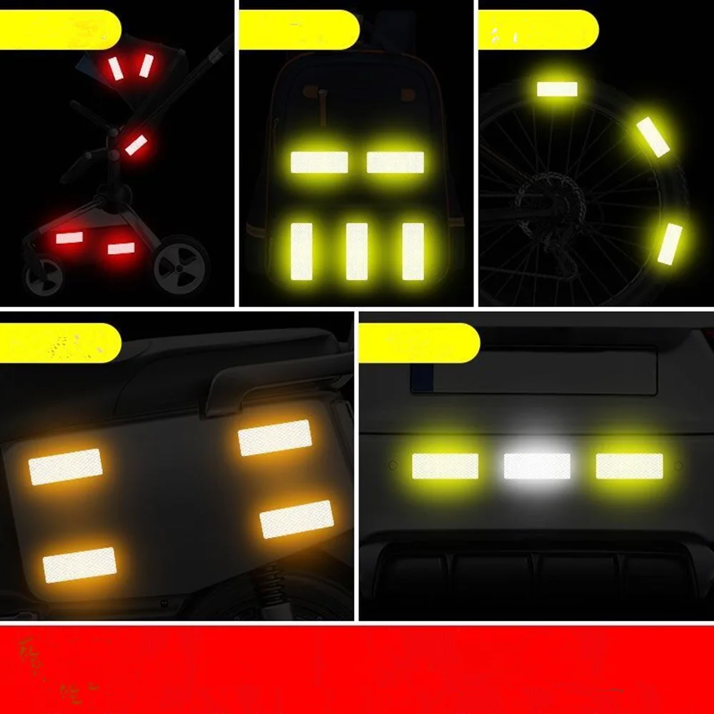 

Красочные светоотражающие наклейки на бампер автомобиля, безопасные светоотражающие предупреждающие полосы, наклейки, автостайлинг, наклейка, 2 шт