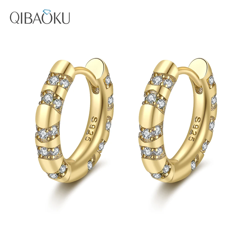 

925 Sterling Silver Zircon Fashion Circle Hoop Earrings For Woman Wedding Engagement Party Fine Gift Jewelry