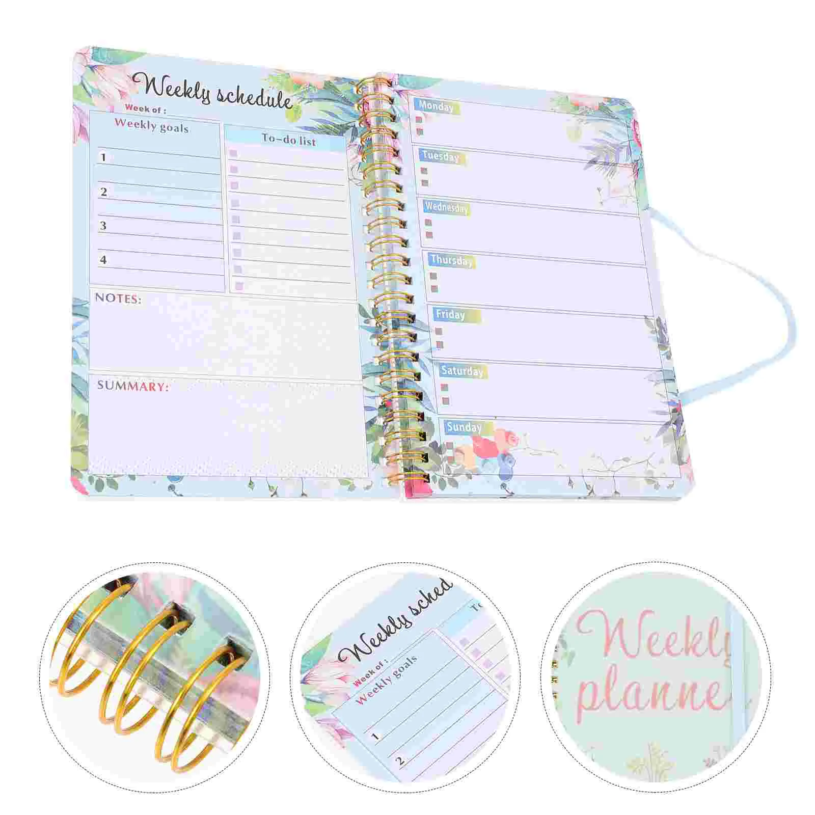 

Daily Planner Notepad Printing Student Recording Coil Notebook Writing Plans Schedule English Students Pocket Size