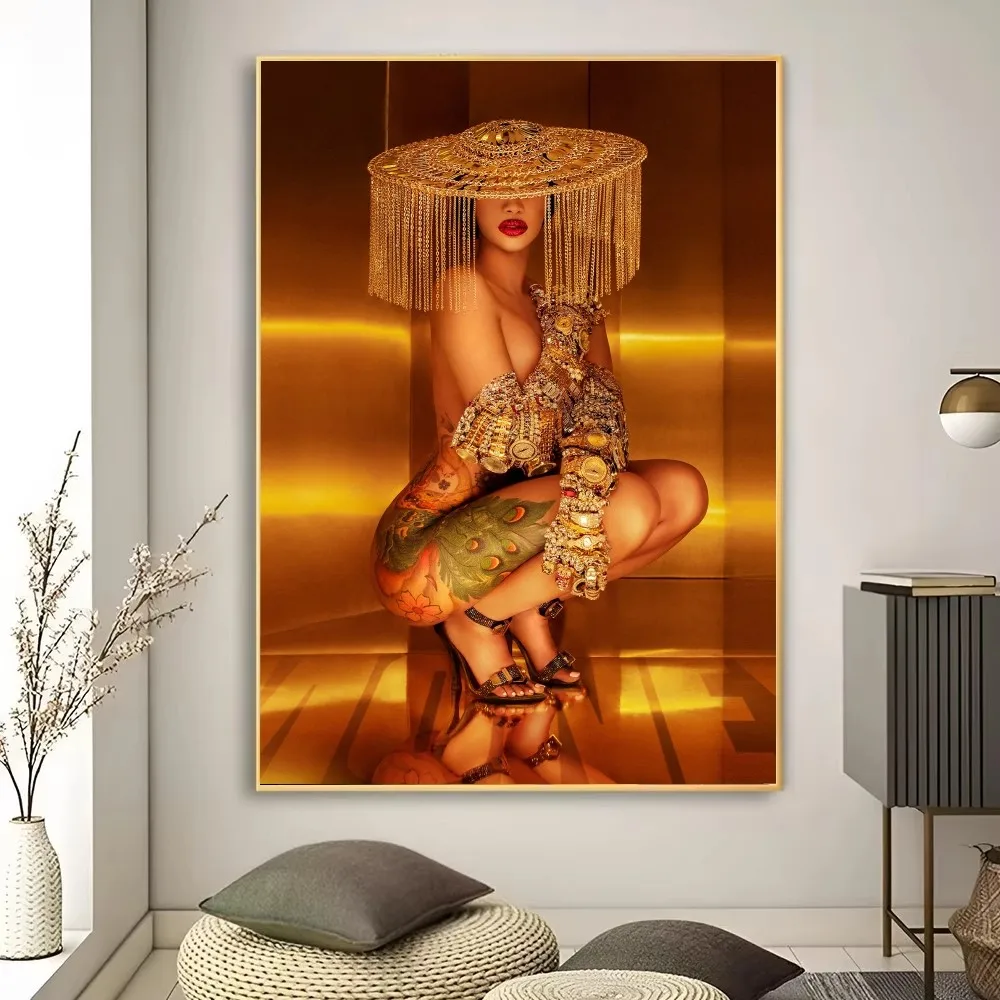 Постер Singer C-Cardi B необычная Наклейка на стену для гостиной бара винтажная