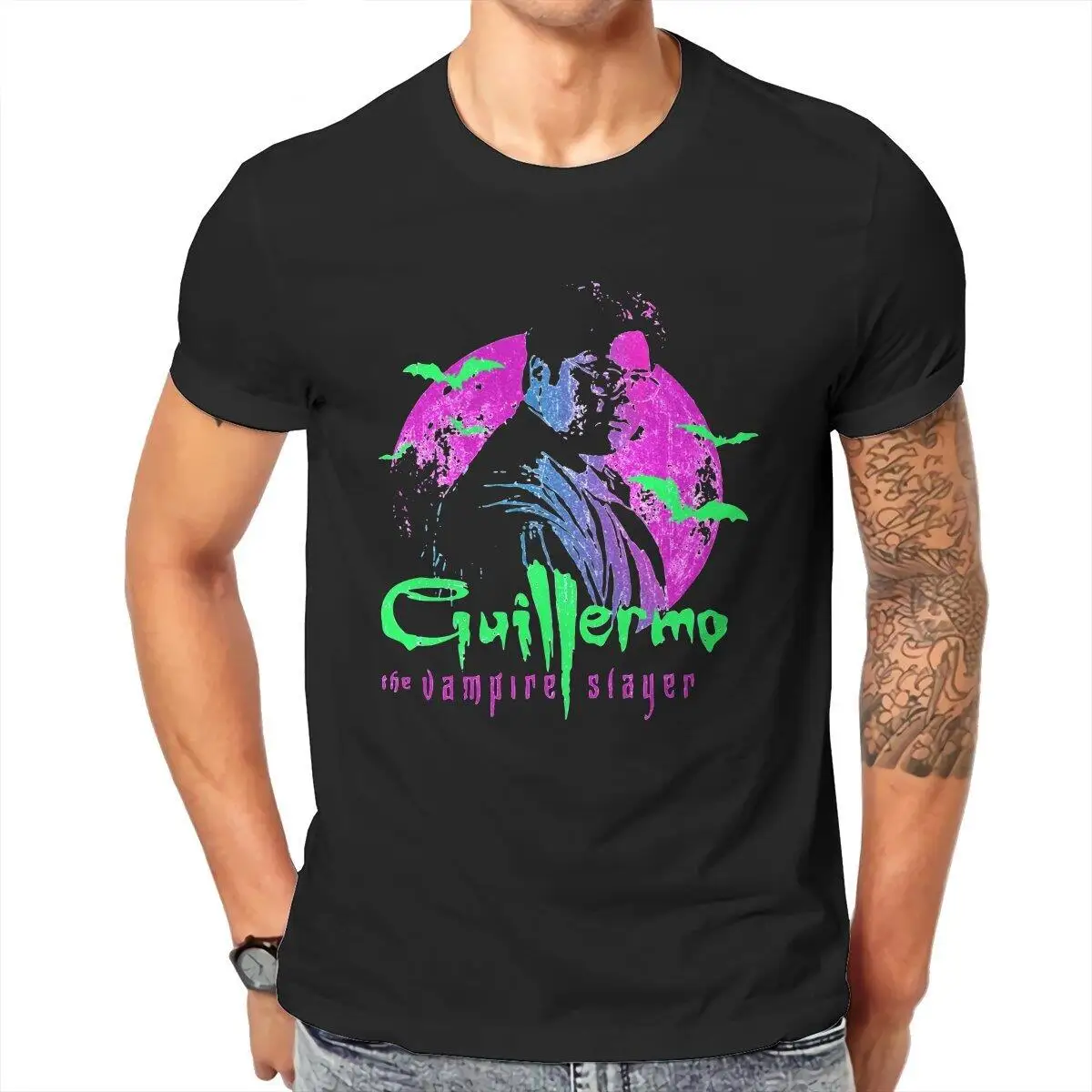 Men's T-Shirt Vampire Slayer Guillermo Cotton Tees Short Sleeve What We Do in the Shadows T Shirts Round Neck Tops 4XL 5XL 6XL