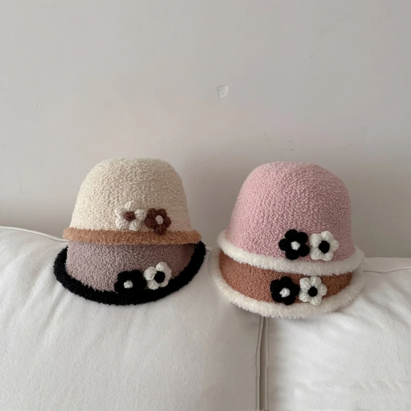 

Купольная рыбацкая шапка с цветочным принтом, теплая шапка на открытом воздухе для детей, младенцев