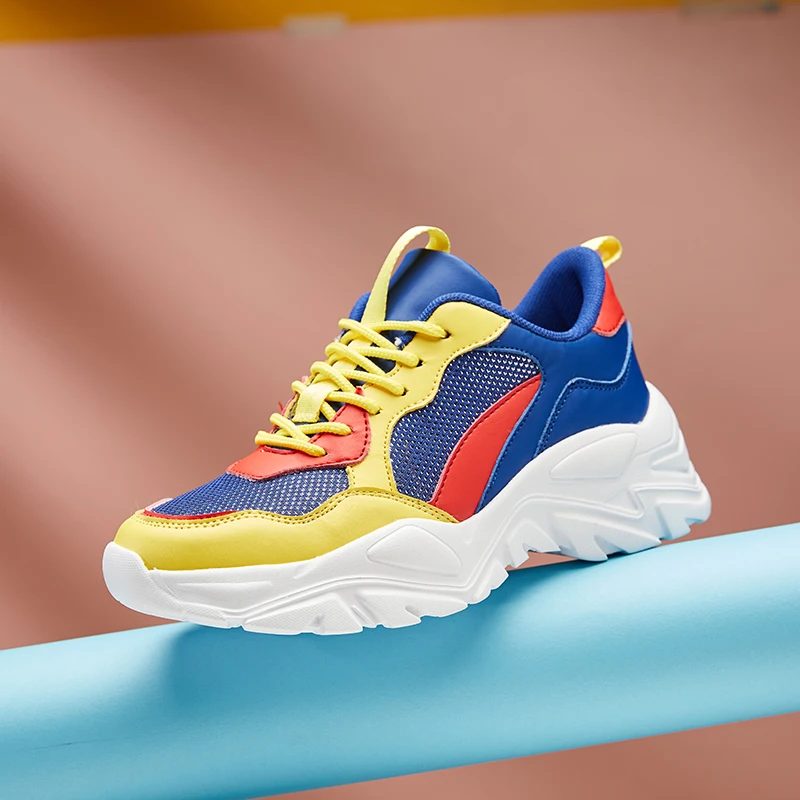 Women's Platform Sneakers Fashion Couples Shock Absorption Casual Vulcanized Shoes Ladies Lightweight Walking Footwear Non-Slip