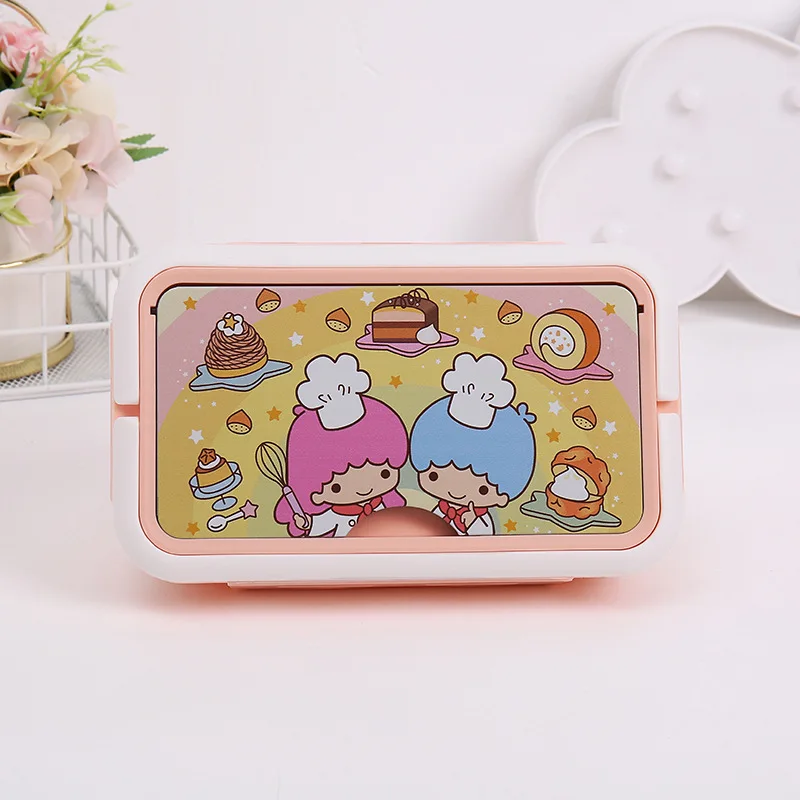 Sanrio HelloKitty мультфильм палочки для еды ложка ланч-бокс набор Куроми обеденная
