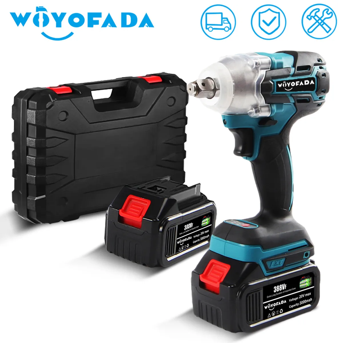 

Electric Impact Wrench 21V Brushless Wrench Socket Li-ion Battery Hand Drill Installation Power Tools With box