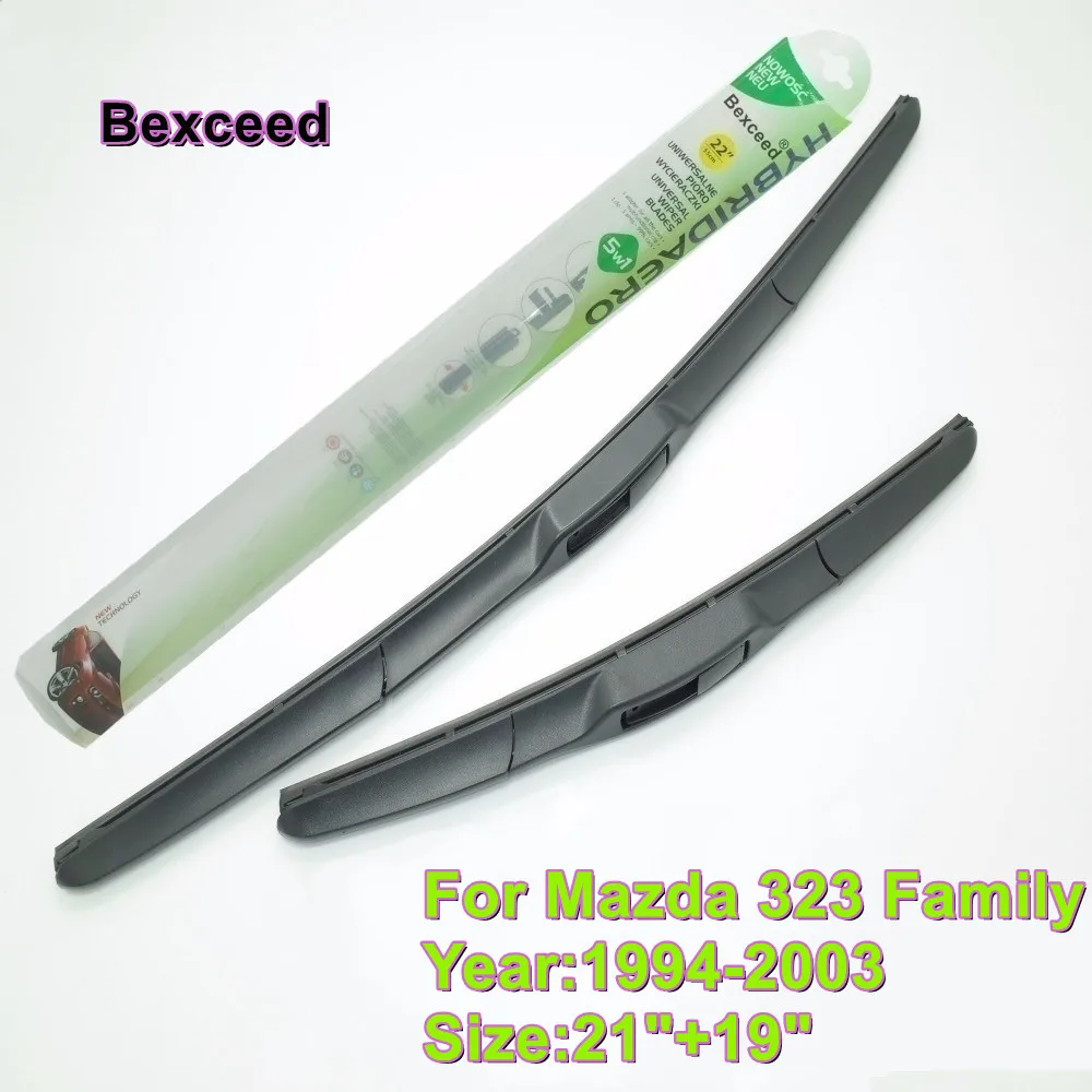

Hybrid Wiper Blade For Mazda 323 Family 21"+19" Bexceed of Car Windshield Windscreen 1994 1995 1996 2000 2001 2002 2003