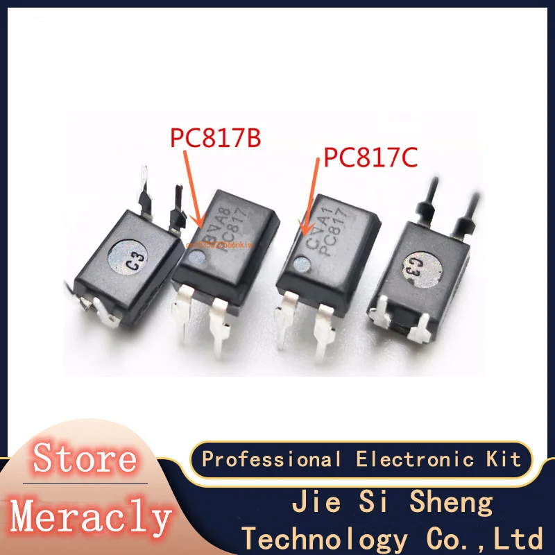 

100PCS PC817 PC817C EL817 DIP-4 Optocoupler Original IC chip Chipset