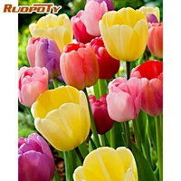 ruopoty diy picture by number flower kits painting by numbers colorful flower drawing on canvas handpainted decoration