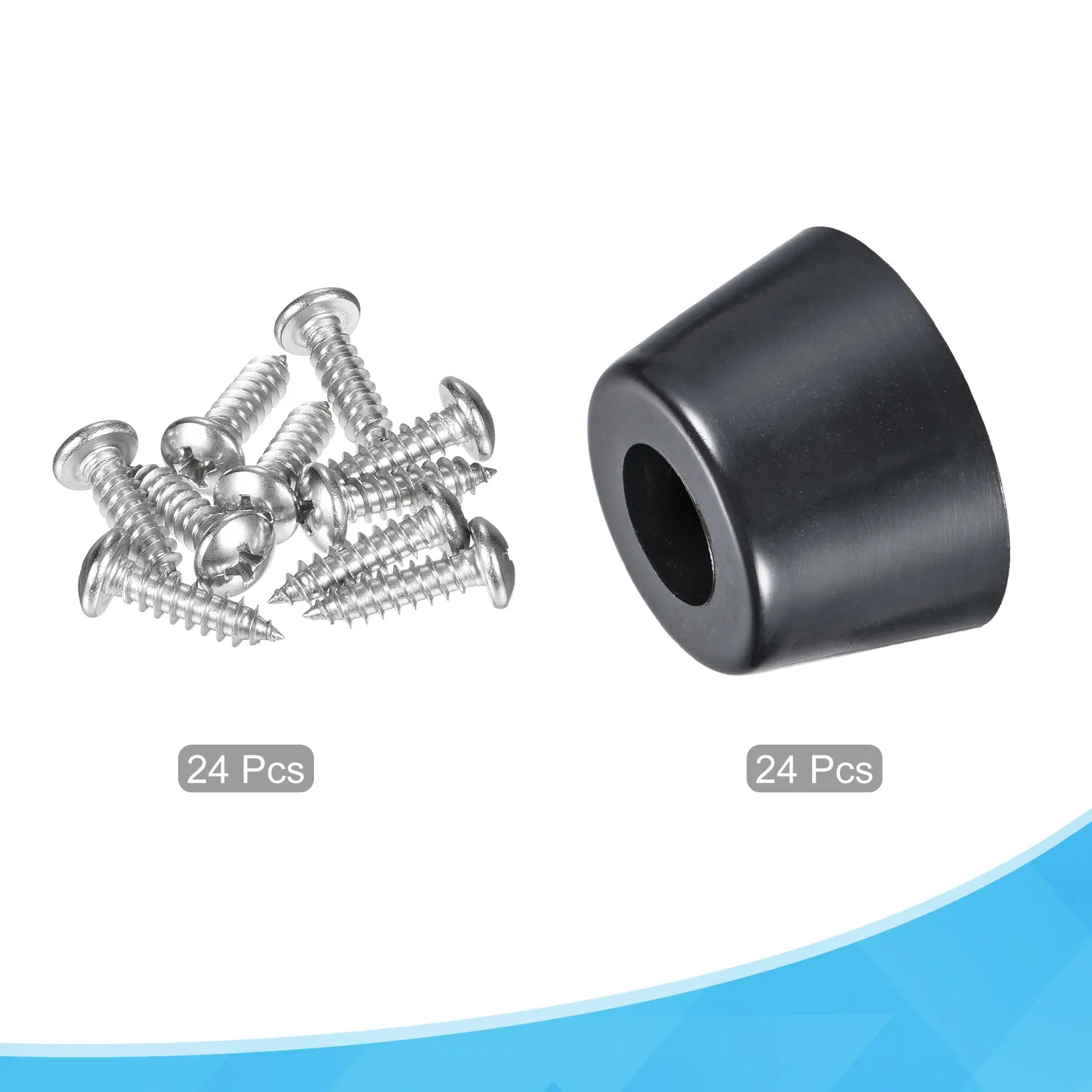 Uxcell 24 шт 0 59 &quotH x 98&quot W резиновый бампер ноги w шайба и винты из нержавеющей стали