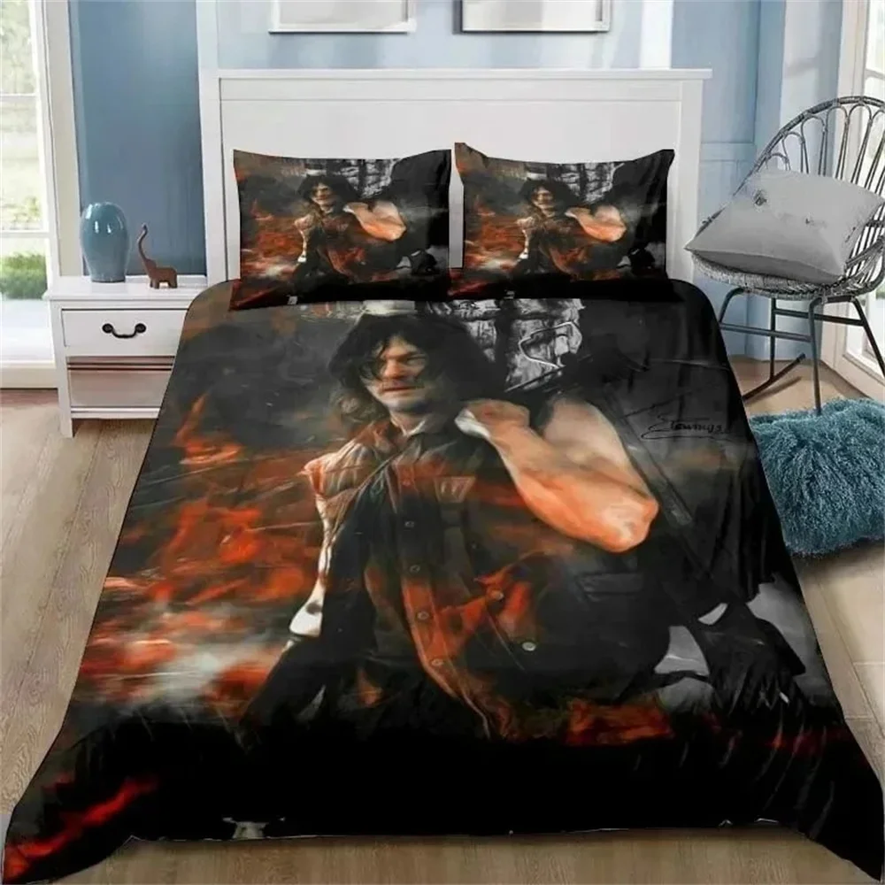 Фото Walking Dead Daryl Dixon Wings Mark Комплект постельного белья пододеяльник с наволочкой Twin Full Queen King постельное белье постельное белье для дома №1