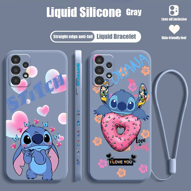 

Disney Stitch Love Cute Phone Case For OPPO F21 F9 F7 F5 Find X5 X3 X2 Neo A16S A5 2020 Pro Lite Liquid Left Rope Cover