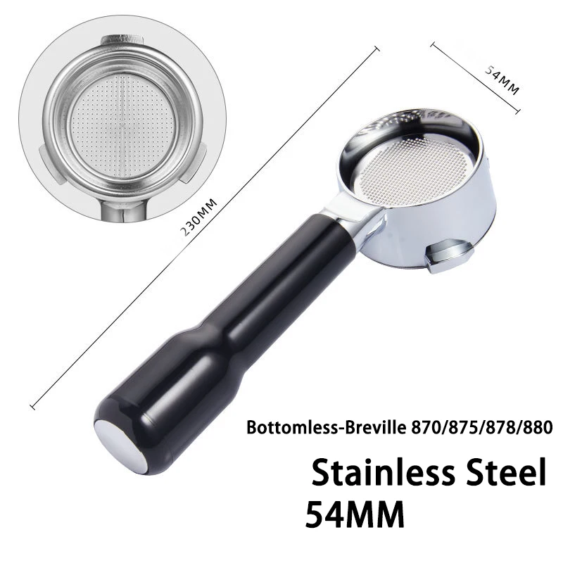 54мм Фильтр-портафильтр для кофеварки Breville 870/875/878/880 с заменяемым двухротным фильтром для эспрессо.