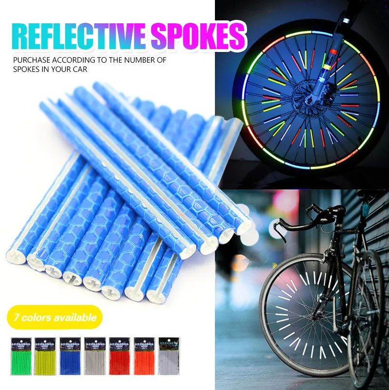 

Bike Wheel Reflective Spoke DIY Rim Spokes Decor Covers Night Safety Cycling Reflector Warning Strip Bicycle Accessories