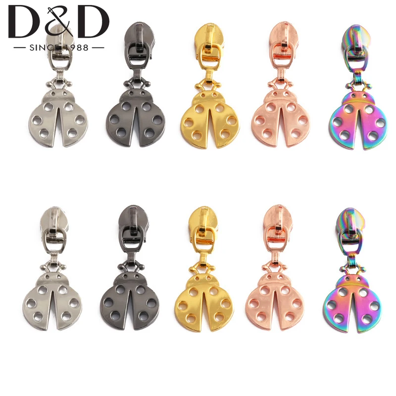 

10Pcs/Set 5# Metal Zipper Slider Head Colored Sewing Zipper Slider For Backbag Pocket Clothes Decor Zip Repair Kits