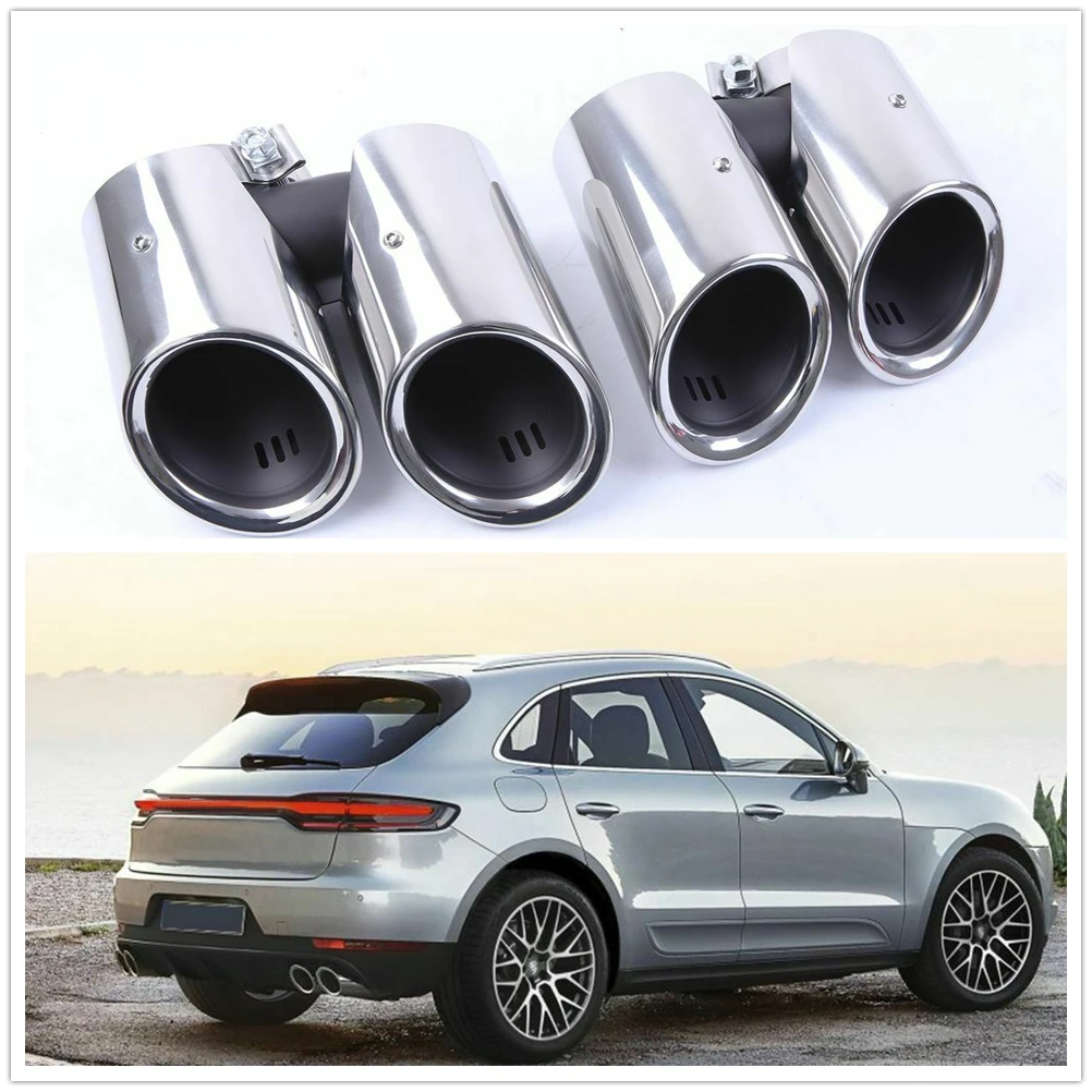 

2PCS Exhaust Pipe Muffler Tip Car Tailpipe Rear Air Vent Outlet Exhause For Porsche Macan 2.0T 2019