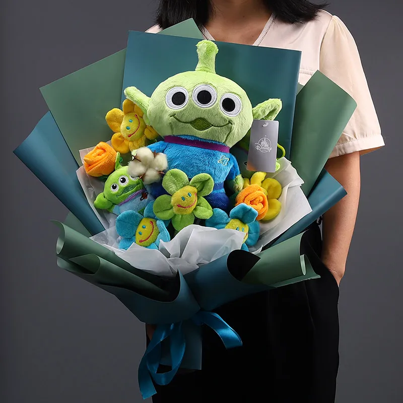 

Милые плюшевые букеты с цветами из мультфильма «инопланетянин»