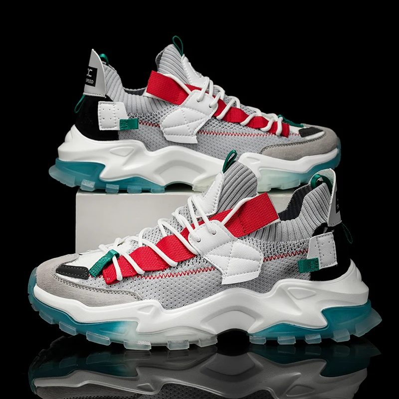 

Luxury Men Casual Sneakers Knit Breathable Soft Man Trainer Running Shoes Jogging Walking Sports Men Fashion Designer Shoes 2022