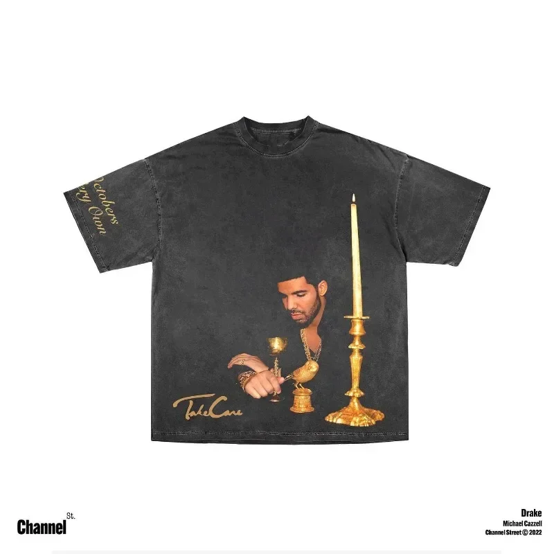 Y2K Top Street винтажная футболка с короткими рукавами и принтом аниме мужская 2024