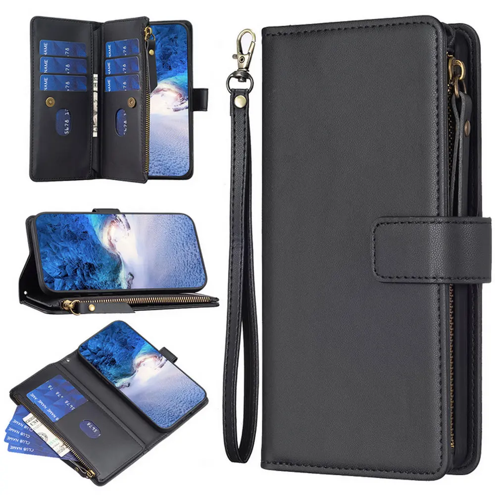 

For Motorola Moto Edge 40 5G 2023 Flip Case Leather 360 Protect For Moto G14 G73 G53 G23 G13 Zipper Wallet Case Moto E13 Cover