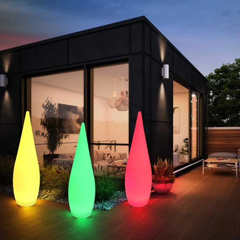 

Monder Waterproof Floor Lamp RGB Lawn Plastic LED Standard Light Indoor Outdoor Decoration Wedding Pool House Garden USB Lights