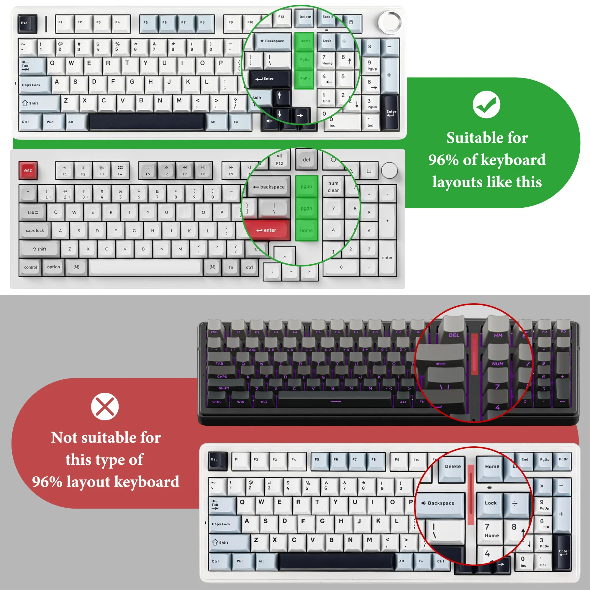 Фото Пылезащитный чехол для клавиатуры Geekria, прозрачный акриловый чехол для клавиатуры для механической клавиатуры компьютера, совместимый с RK ROYAL KLUDGE S98 №2