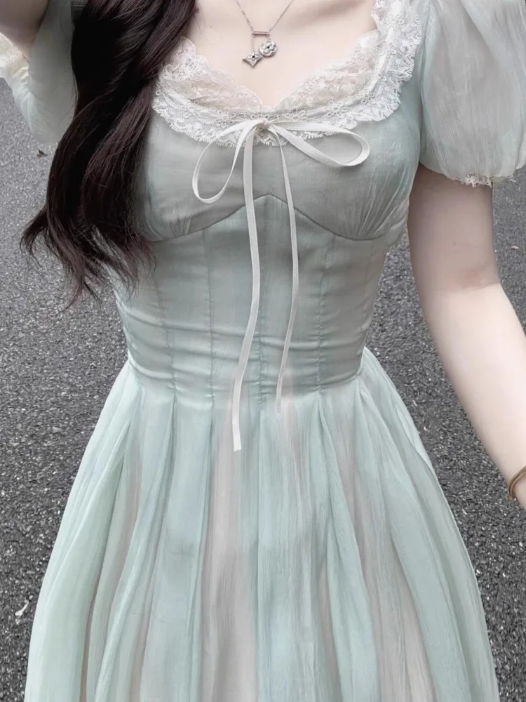 Женское винтажное платье А-силуэта элегантное и шикарное летнее однотонное