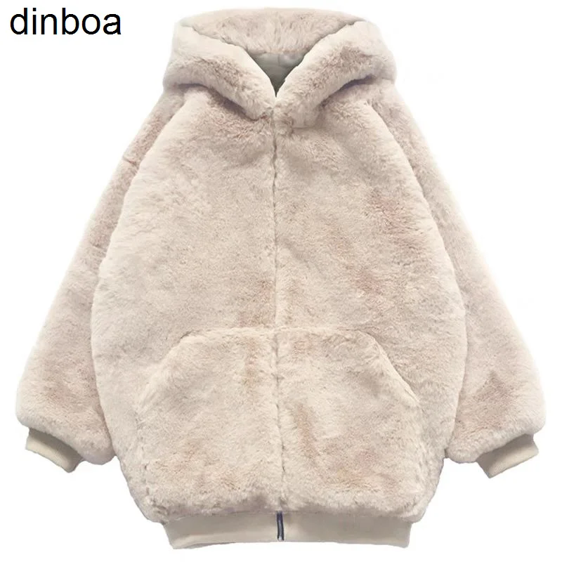 Women New Rabbit Plush Soft Cardigan Women`s Loose Jackets Velvet Blends Women Streetwear Sweatshirt Casual Warm Thickened Coats