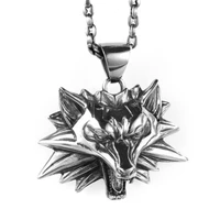 viking stainless steel wolf head pendant necklace domineering mens large pendant viking jewelry wholesale