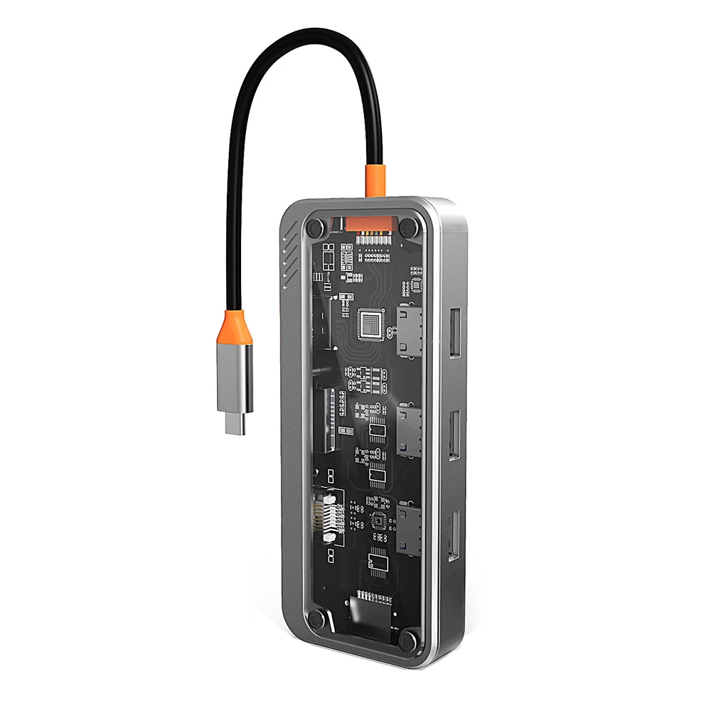 

USB Hub 10 in 1 Type-C to PD USB3.0 USB2.0*2 SD TF RJ45 VGA AUDIO3.5mm Audio
