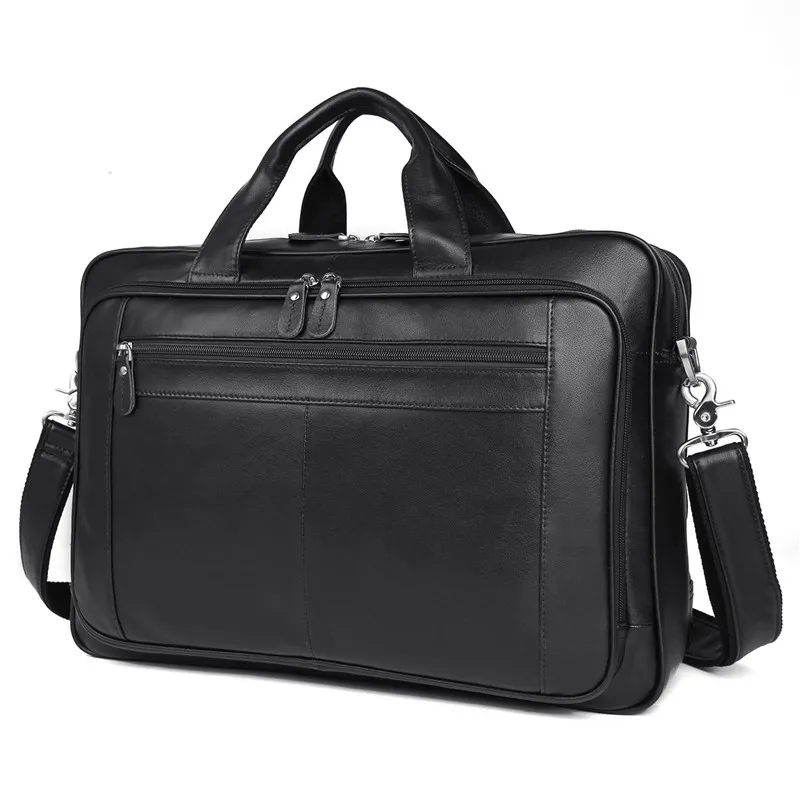 

Black Coffee Genuine Leather Men Briefcase Male Portfolio 14'' 15.6'' 17'' Laptop Business Travel Men Messenger Bag M7320