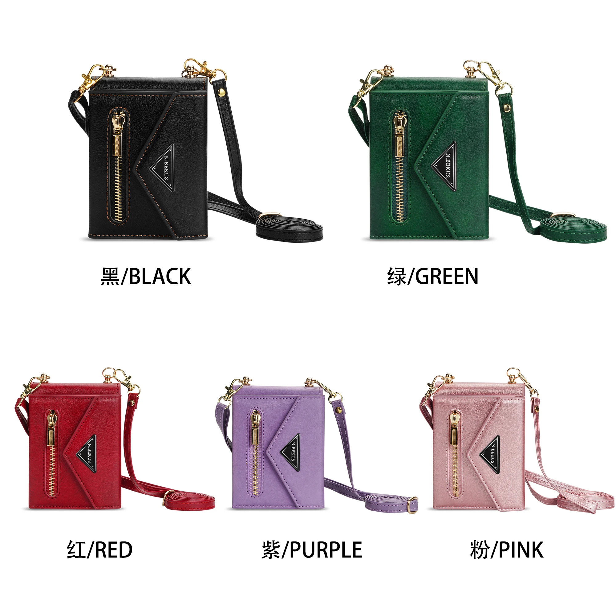 

Side Zipper Wallet Style Genuine Leather Phone Case for Samsung Galaxy Z Flip3 ZFlip4 Multi-storage Crossbody Shell for ZFlip3 4
