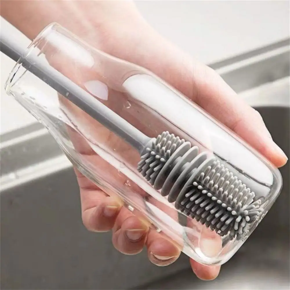 

Long Handle Cup Cleaning Brush Multifunctional Silicone Insulating Cup Brush Household The Bristles Are Tight Cleaning Brush