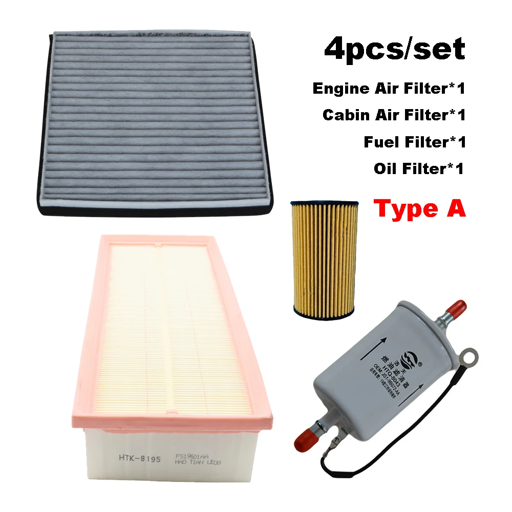 

Набор фильтров из 2-4 шт. для Ford Territory S 1.5T 2019 2020, кабина двигателя, кондиционер, бензин, топливный масляный фильтр, комплект аксессуаров, запасные части