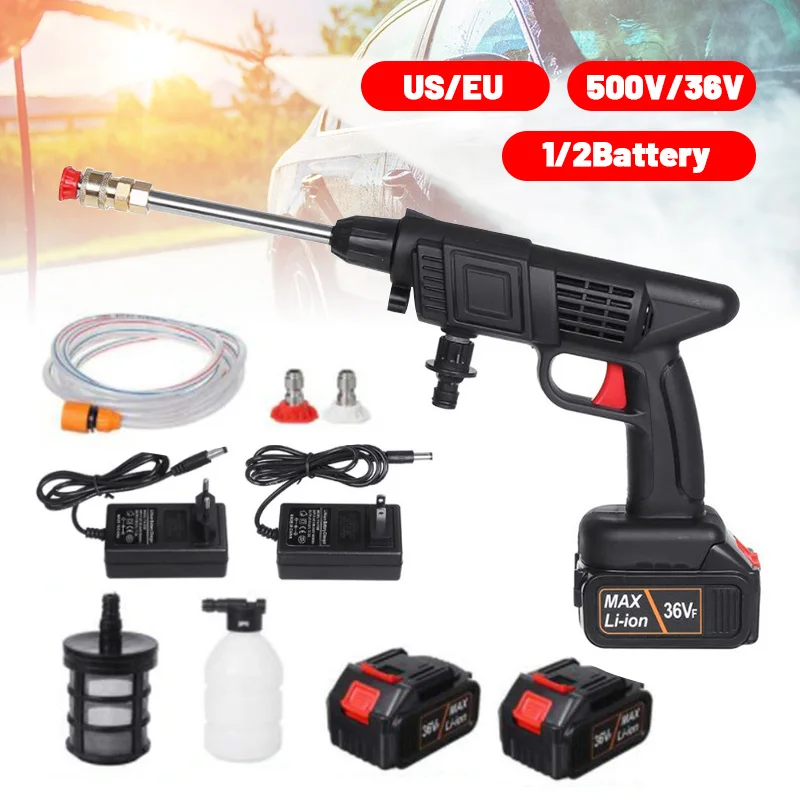 38V Cordless High Pressure Car Washer Rechargeable Car Wash Gun Electric Water Gun Foam Machine for Makita