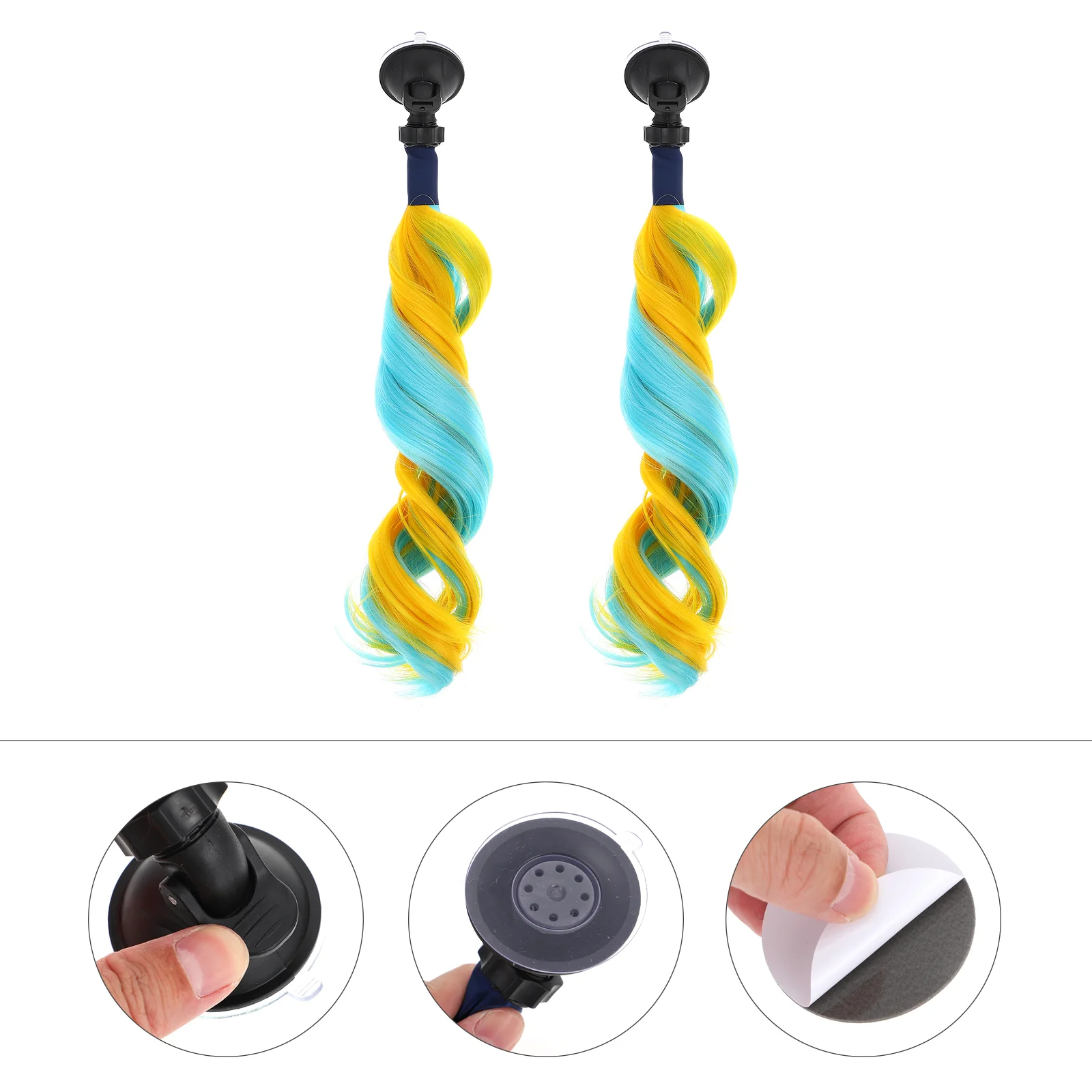 

2pcs Helmet Braids Motorcycle Helmet Wigs Motorcycle Ponytail Riding Helmet Wigs