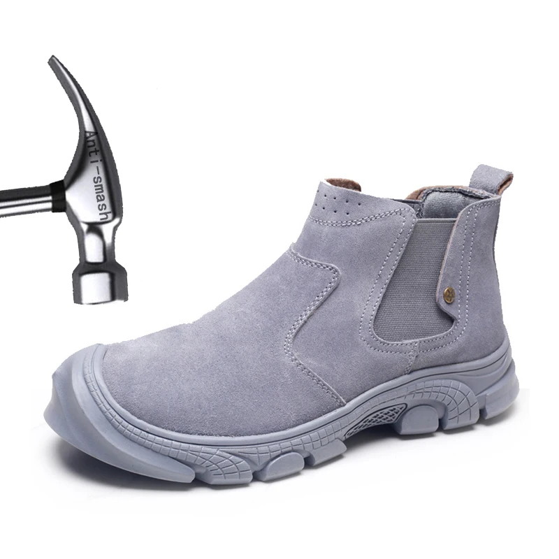 

Autumn and Winter Leather Labor Insurance Shoes Men's Anti-smashing and Anti-piercing Construction Site One-foot High-top