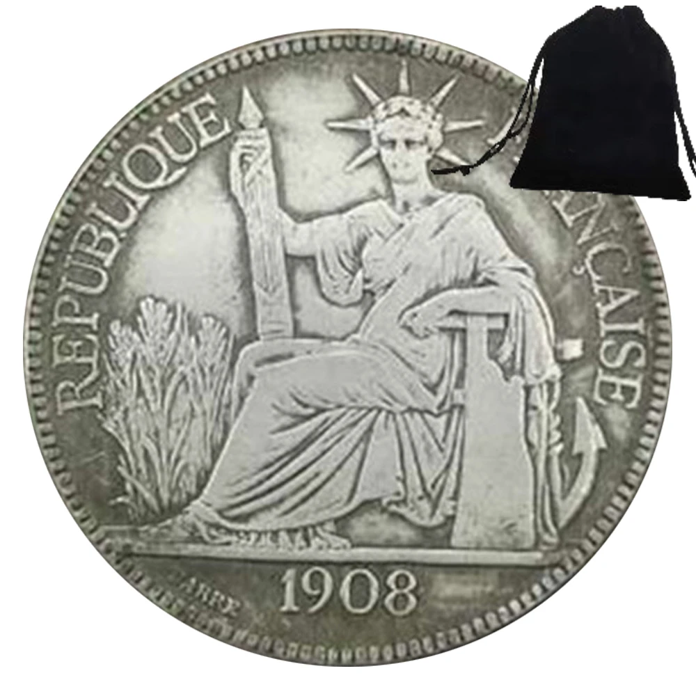Роскошные 3D карманные монеты 1908 года с изображением древней французской богини