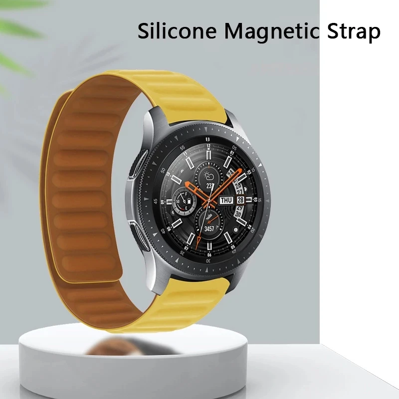 

20mm 22mm Silicone Magnetic Strap for Samsung Galaxy Watch 42mm 45mm 41 46mm Galaxy Watch 3 4 for Amazfit Bip GTR Magnetic Strap