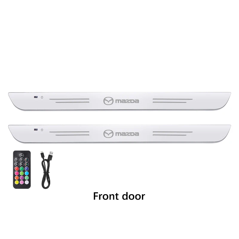 

Для Mazda 2 3 6 Axela Atenza CX30 CX5 CX8 CX9 MX5 BT50 Автомобильный беспроводной светодиодный порог приветствия педали проход атмосферная лампа