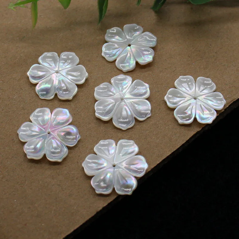 

30pcs/lot 20m Natural SunFlower cut Mother of Pearl shell for DIY Jewelry Flower Cut MOP Pearl shell Beads for Brooch