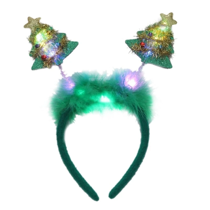 

Light Up Christmas Tree Headband Fun Costume Hair Hoop Wedding Birthday New Year NEW