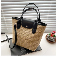 new large capacity straw woven bag 2022 spring and summer new woven bag foreign style portable beach bag fashion messenger bag