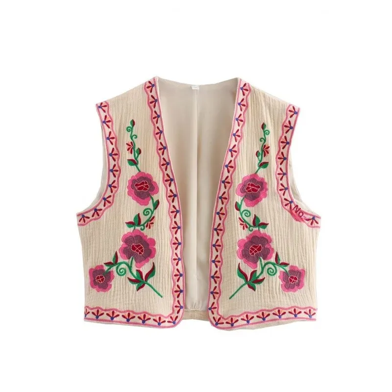 2024 новый стильный жилет с вышивкой женская одежда оптовая продажа ZRA