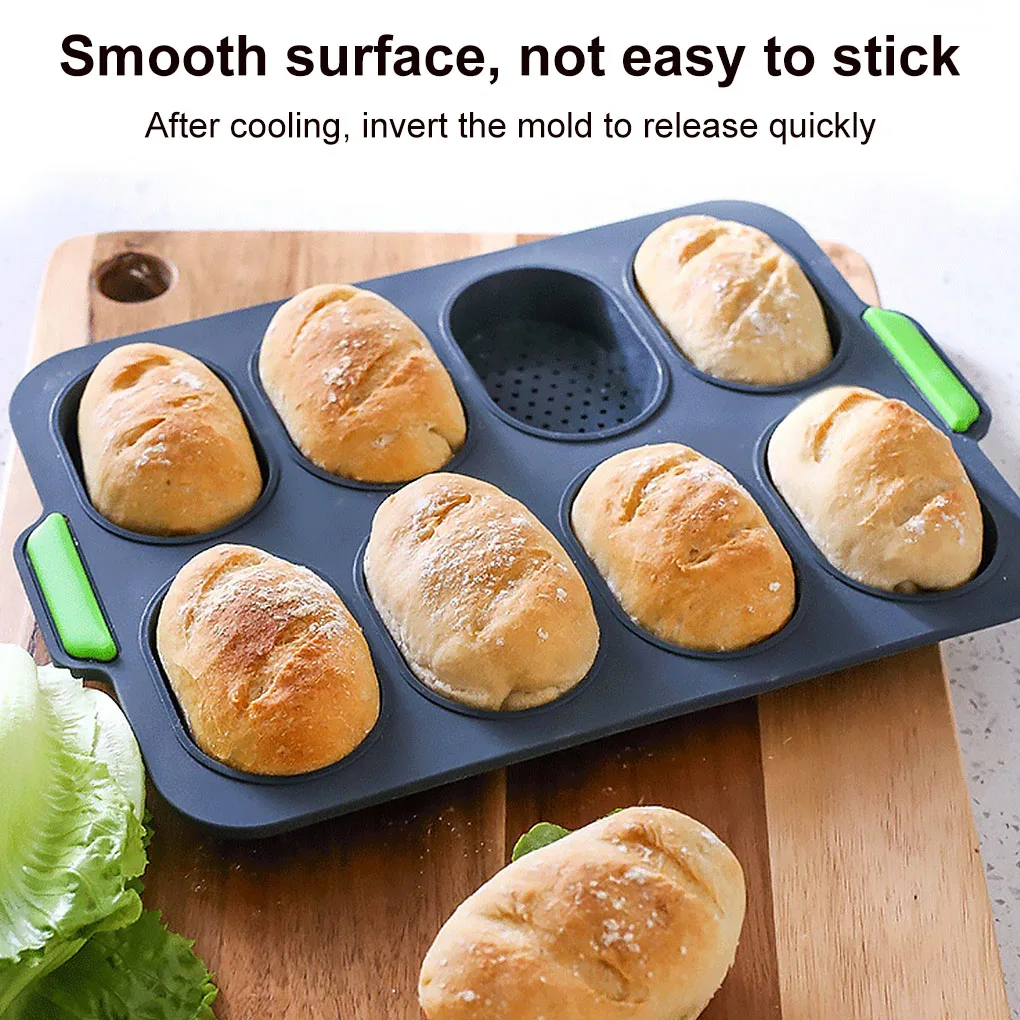 

Round Silicone Bread Mold 8 Holes Muffin Cupcake Cake Mould Non-stick Kitchen Home Baking Tray DIY Cake Making Mold