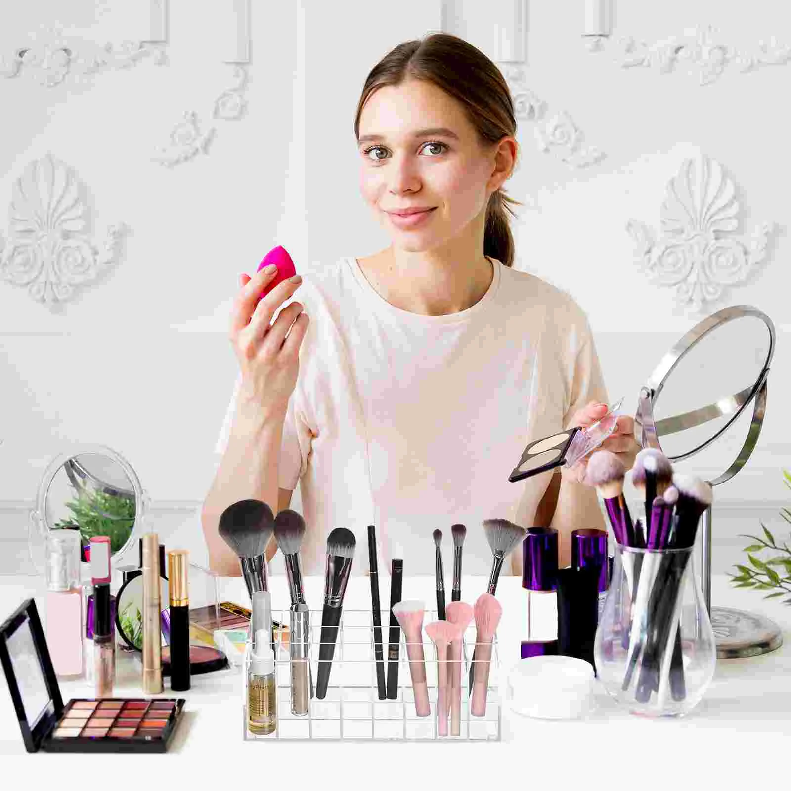 Подставка для губной помады стеллаж хранения полка настольный акриловый