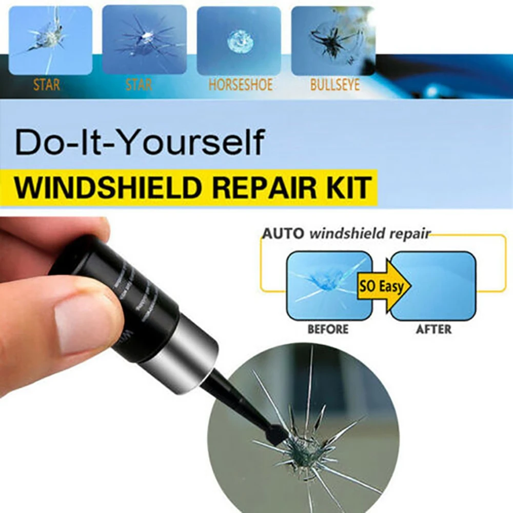 

Automotive Glass Repair Fluid DIY Windscreen Windshield Repair Tool Kit Cars Window Tools Glass Scratch Crack Restore set