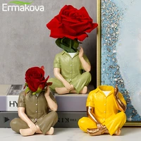 ermakova men headless flower arrangement accessories resin vase abstract figure sculpture home decoration